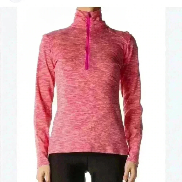 Columbia pink textured casual long sleeve top. Zip up collar. Size Large. - Picture 5 of 5